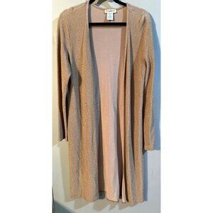 TravelSmith Womens Medium Beige Glitter Sweater Long Sleeve